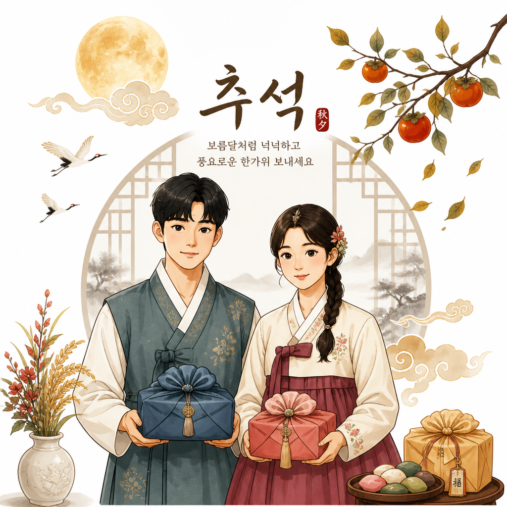 추석, 흰색 배경