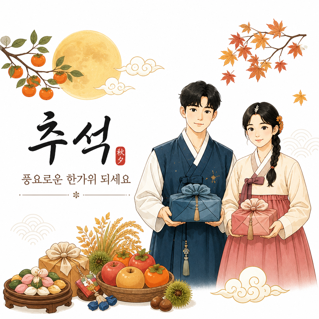 추석, 흰색 배경